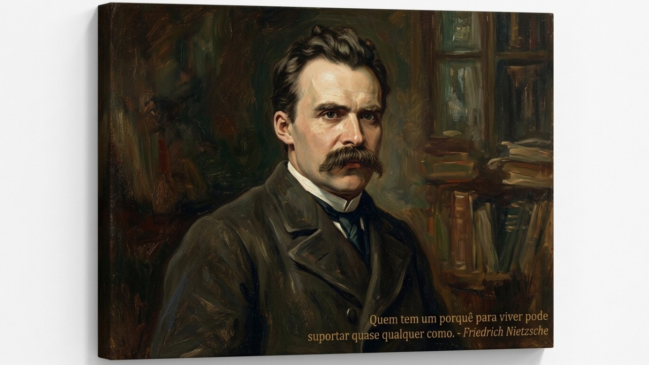 A filosofia de Nietzsche nos ensina a transformar o sofrimento em combustível para o crescimento pessoal. – Imagem gerada por IA