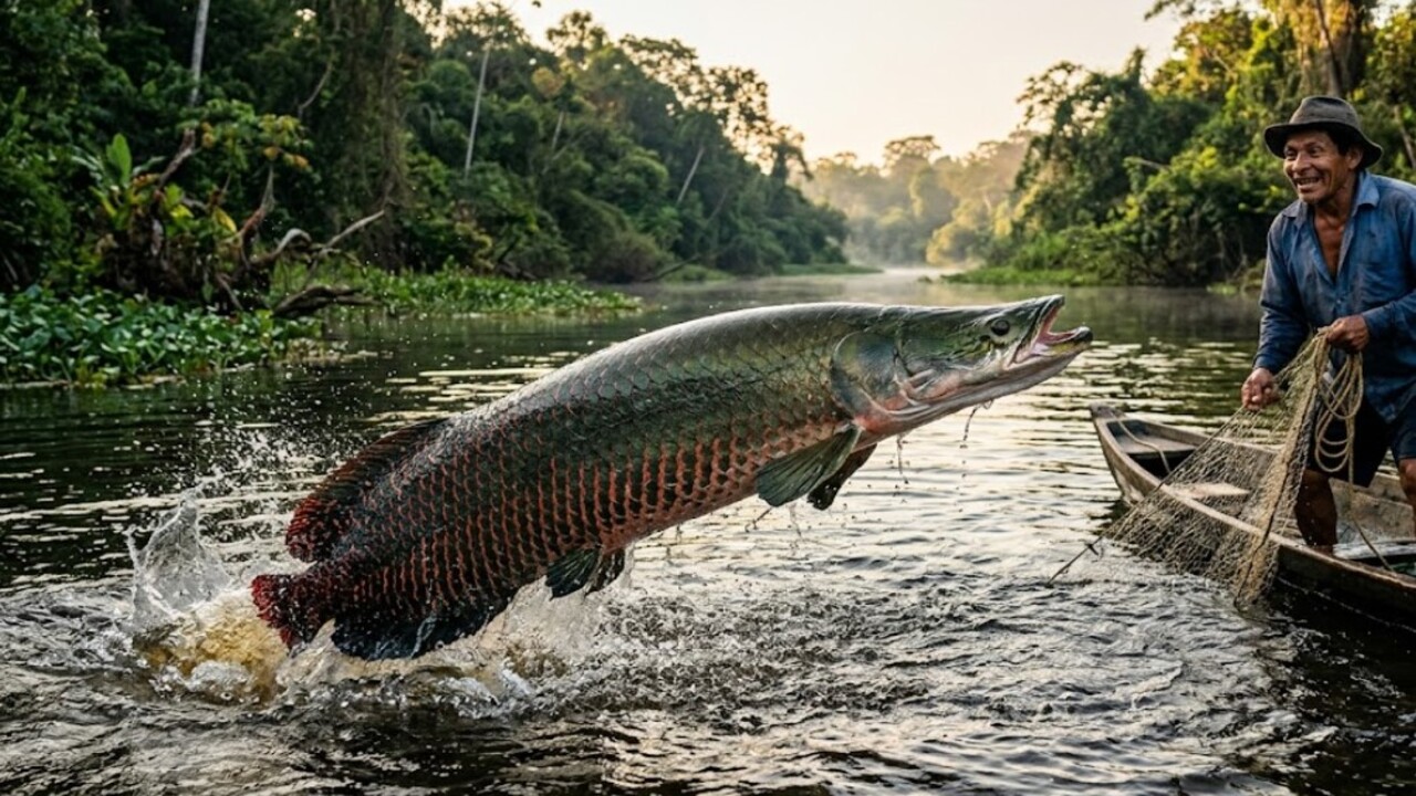 O pirarucu, um dos maiores peixes de água doce do planeta, já esteve ameaçado pela pesca predatória