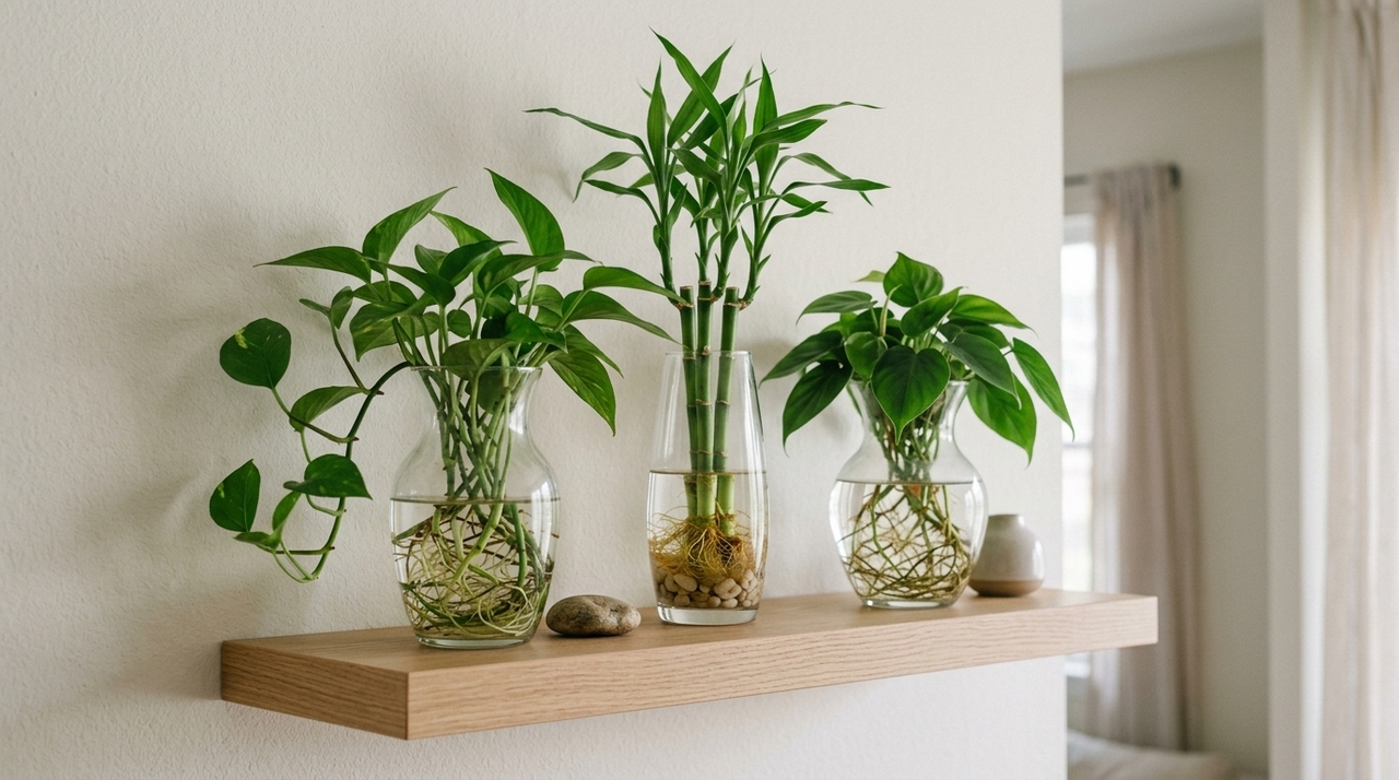 O cultivo de plantas de interior na água se baseia na capacidade de algumas espécies se adaptarem ao ambiente aquático