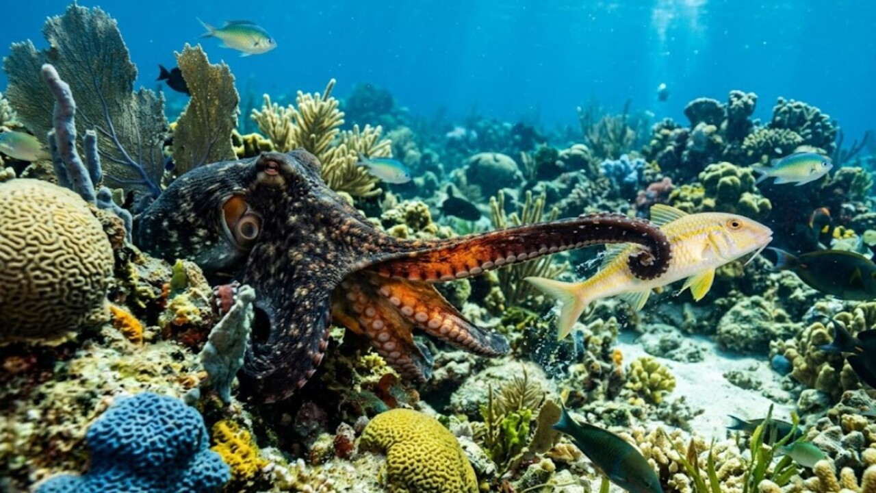 Alguns polvos que trabalham em grupo com peixes foram flagrados usando golpes contra seus parceiros de caça