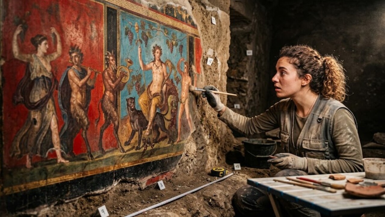 Uma nova descoberta em Pompeia revelou salões de banquete com afrescos preservados