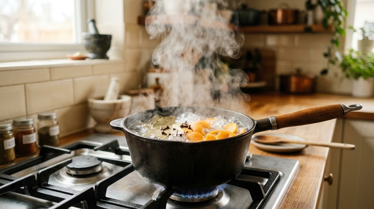 O preparo começa com água suficiente para cobrir os ingredientes em uma panela.