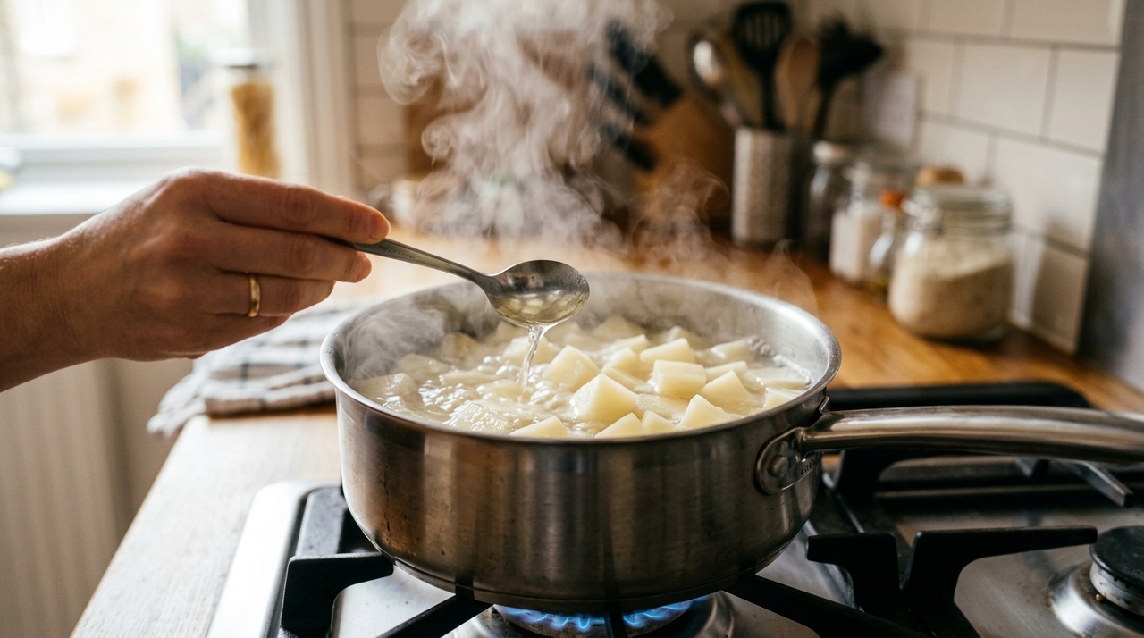 A proporção recomendada é de uma colher de sopa de vinagre branco ou de maçã para cada litro de água.