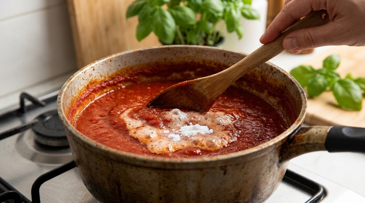 A manteiga acrescenta gordura e ajuda a envolver os componentes aromáticos do tomate, criando uma sensação mais cremosa na boca.