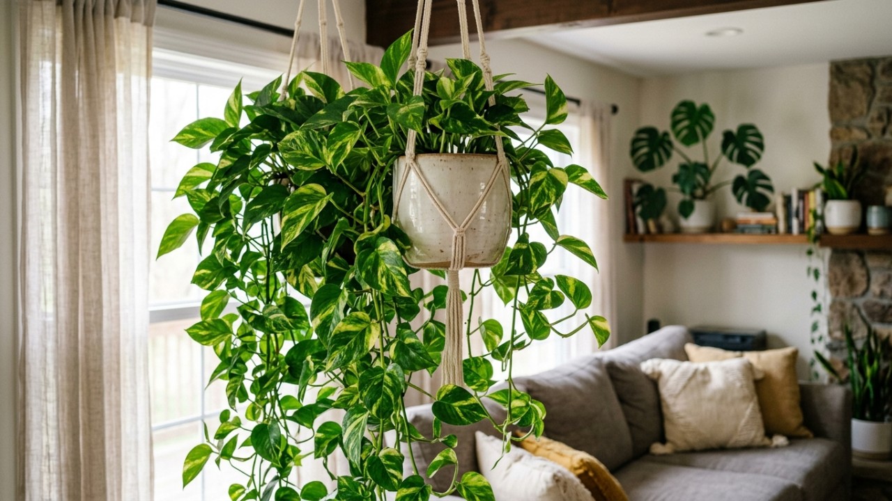 O crescimento rápido e a versatilidade tornam a jiboia ideal para o cultivo doméstico. – Imagem gerada por IA