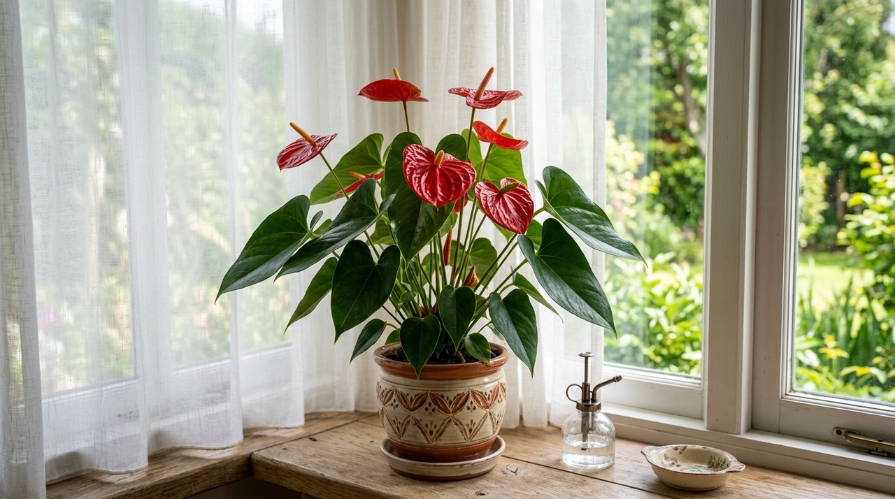 Quando o antúrio produz muitas folhas e nenhuma flor, significa que a planta está priorizando o crescimento vegetativo.