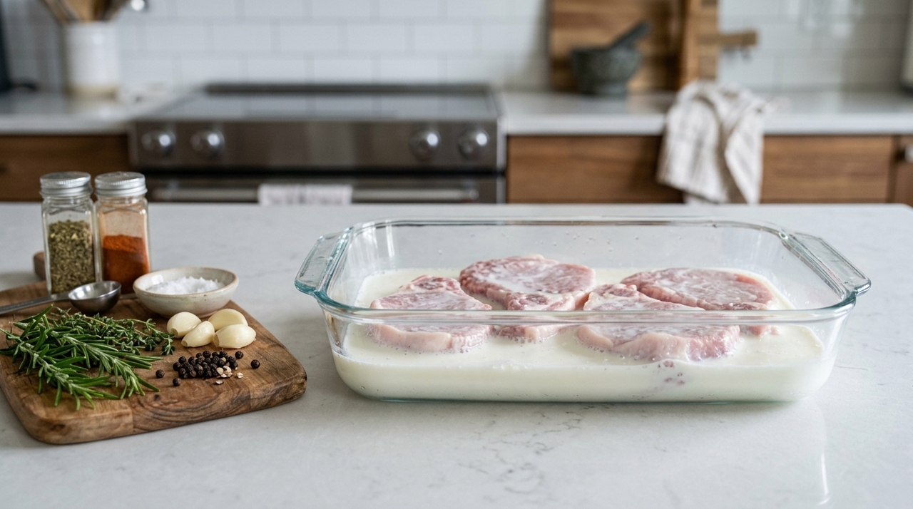 O passo mais simples é colocar os pedaços num recipiente, cobrir com leite e levar à geladeira por duas a quatro horas.
