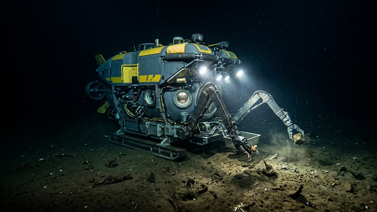 Missões científicas utilizam tecnologia de ponta para avaliar a integridade de materiais radioativos nas profundezas marinhas. – Imagem gerada por IA