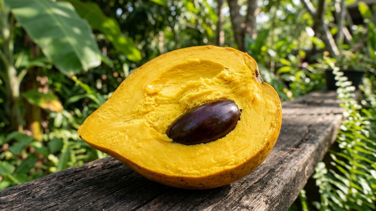 Cultivar canistel no quintal garante frutos nutritivos com textura aveludada e sabor único. – Imagem gerada por IA