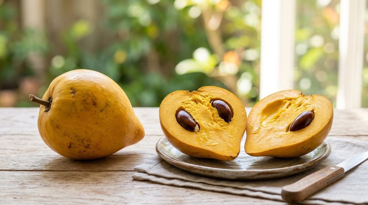 O fruto não deve ser consumido ainda verde, pois pode apresentar textura dura e sabor adstringente.
