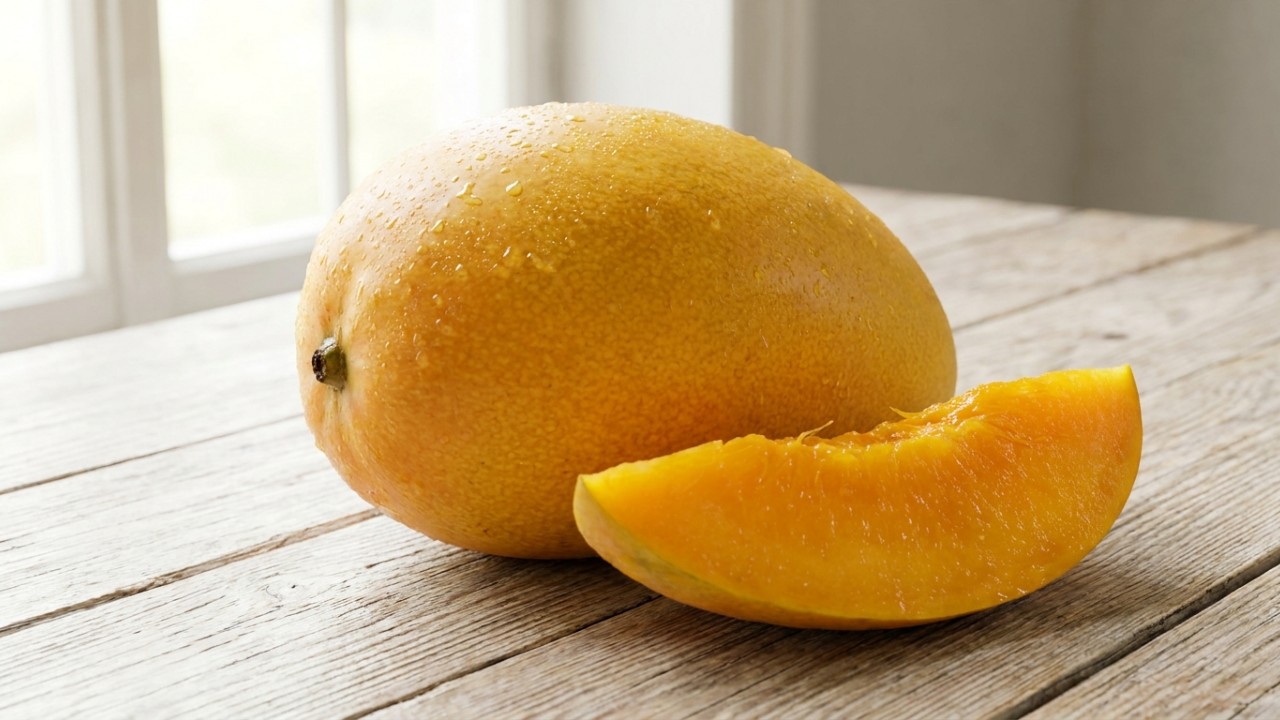 A manga é um ingrediente versátil capaz de transformar pratos doces e salgados. – Imagem gerada por IA