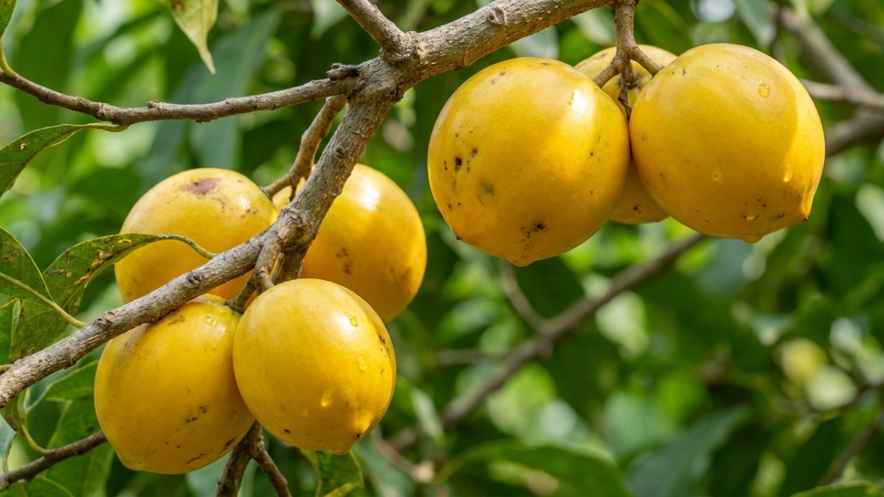 A polpa cremosa do abiu amazônico possui um sabor que lembra o mel puro. – Imagem gerada por IA