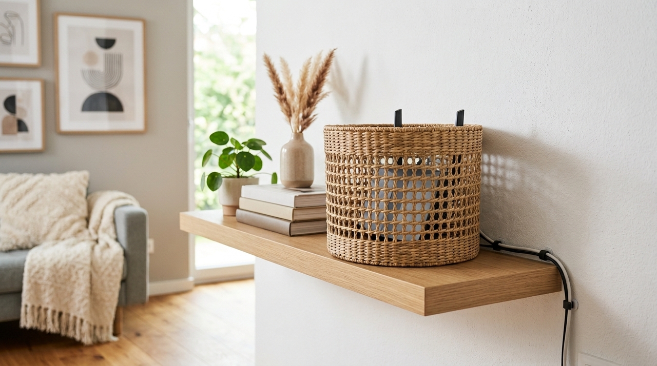 O melhor lugar costuma ser um ponto central da casa, em altura média, longe do chão e sem barreiras grossas ao redor.