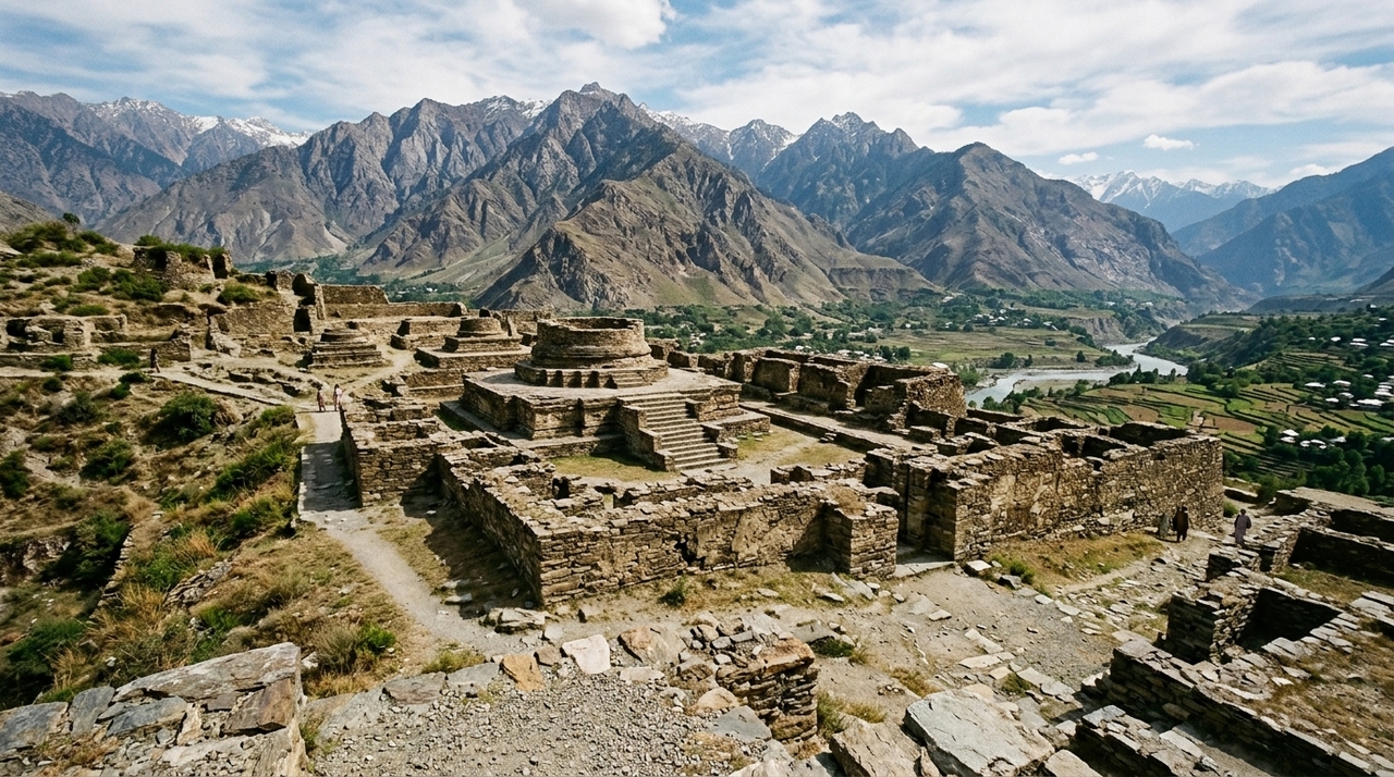 Localizado no vale de Swat, no norte do Paquistão, o sítio arqueológico de Barikot guarda vestígios de uma antiga presença budista no subcontinente indiano.