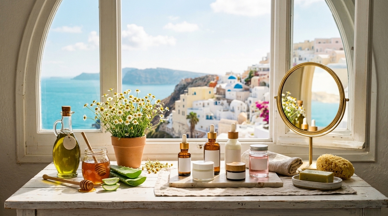 Grande parte da filosofia de beleza grega valoriza ingredientes tradicionais produzidos na região do Mediterrâneo.