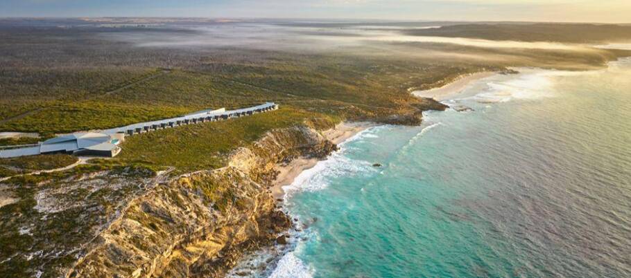 Vista área do Southern Ocean Lodge, na costa sul de Kangaroo Island