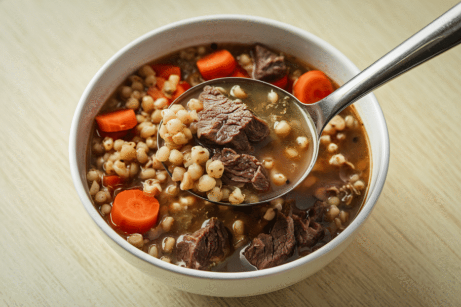 Sopa de carne com cevadinha e legumes (Imagem: orsateodora | Shutterstock)