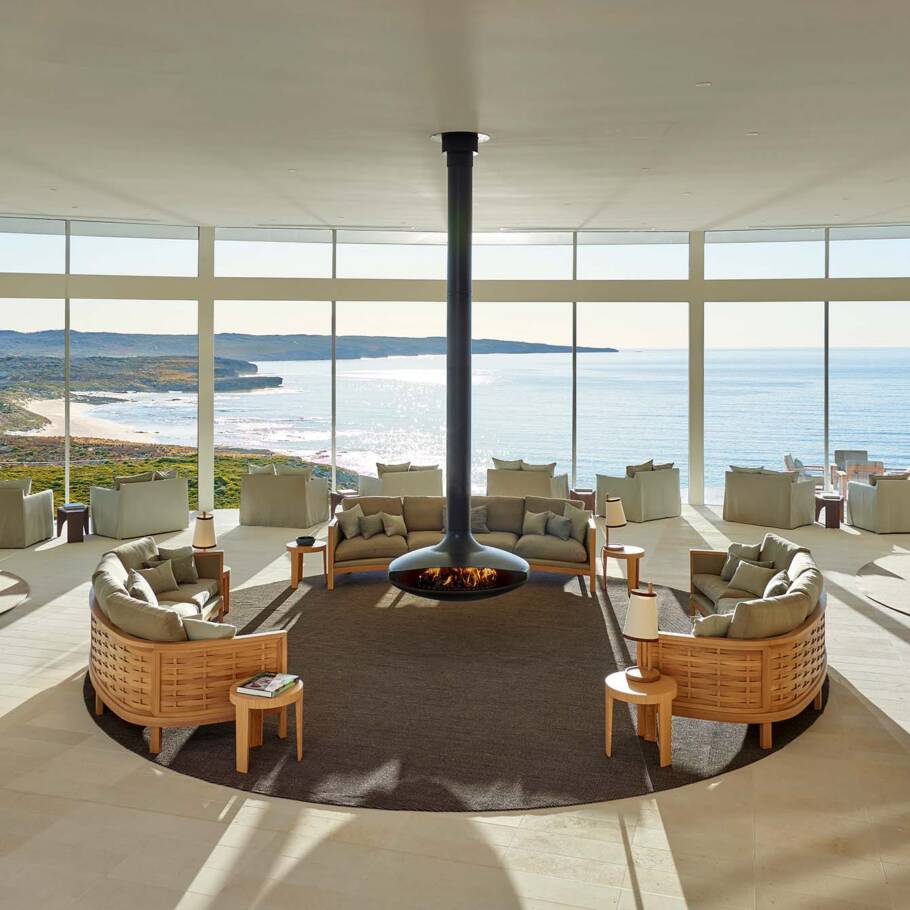 Área comum do Southern Ocean Lodge