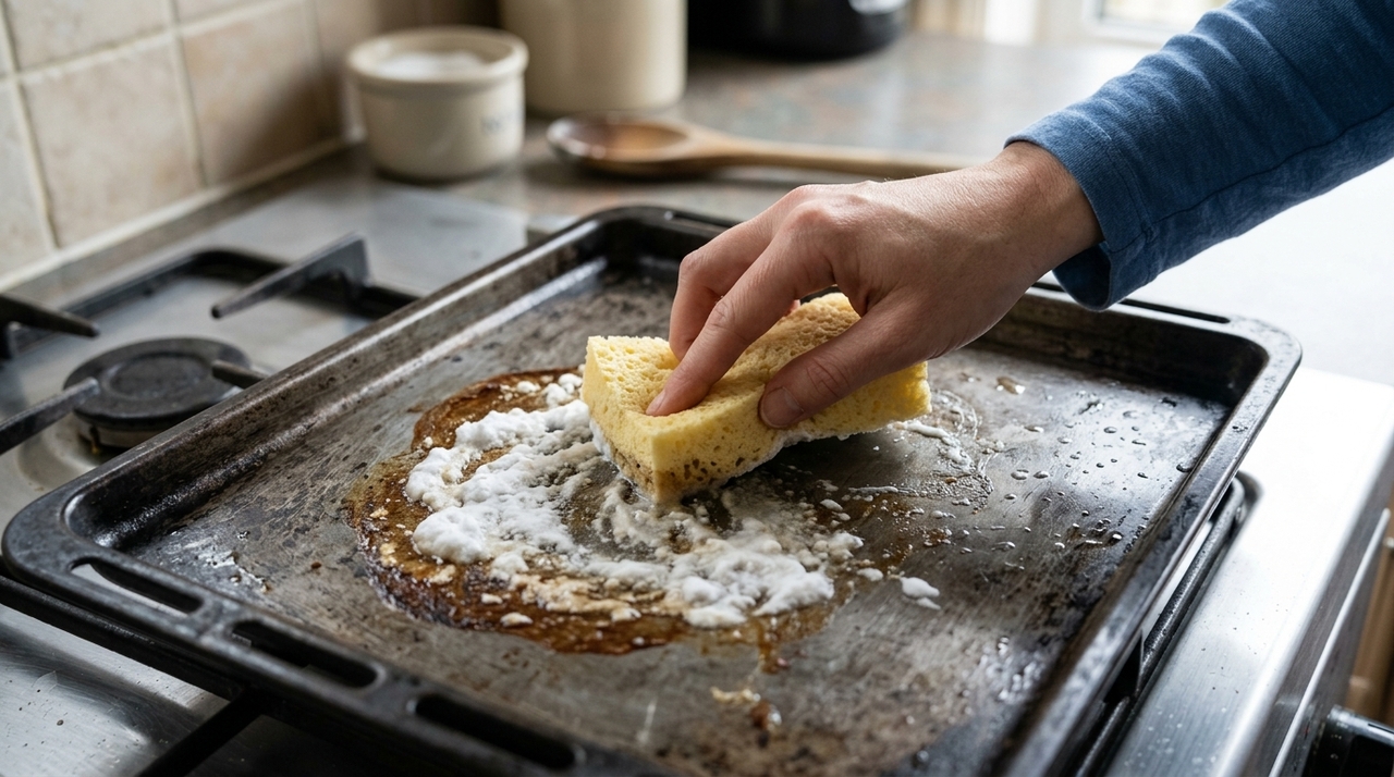 O fogão é um aparelho que utiliza calor para cozinhar alimentos, o que explica a transformação gradual dos respingos.