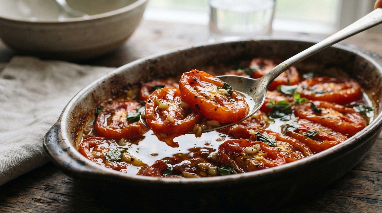O sal se dissolve na umidade da superfície e favorece a saída de uma pequena quantidade de água das células do tomate.