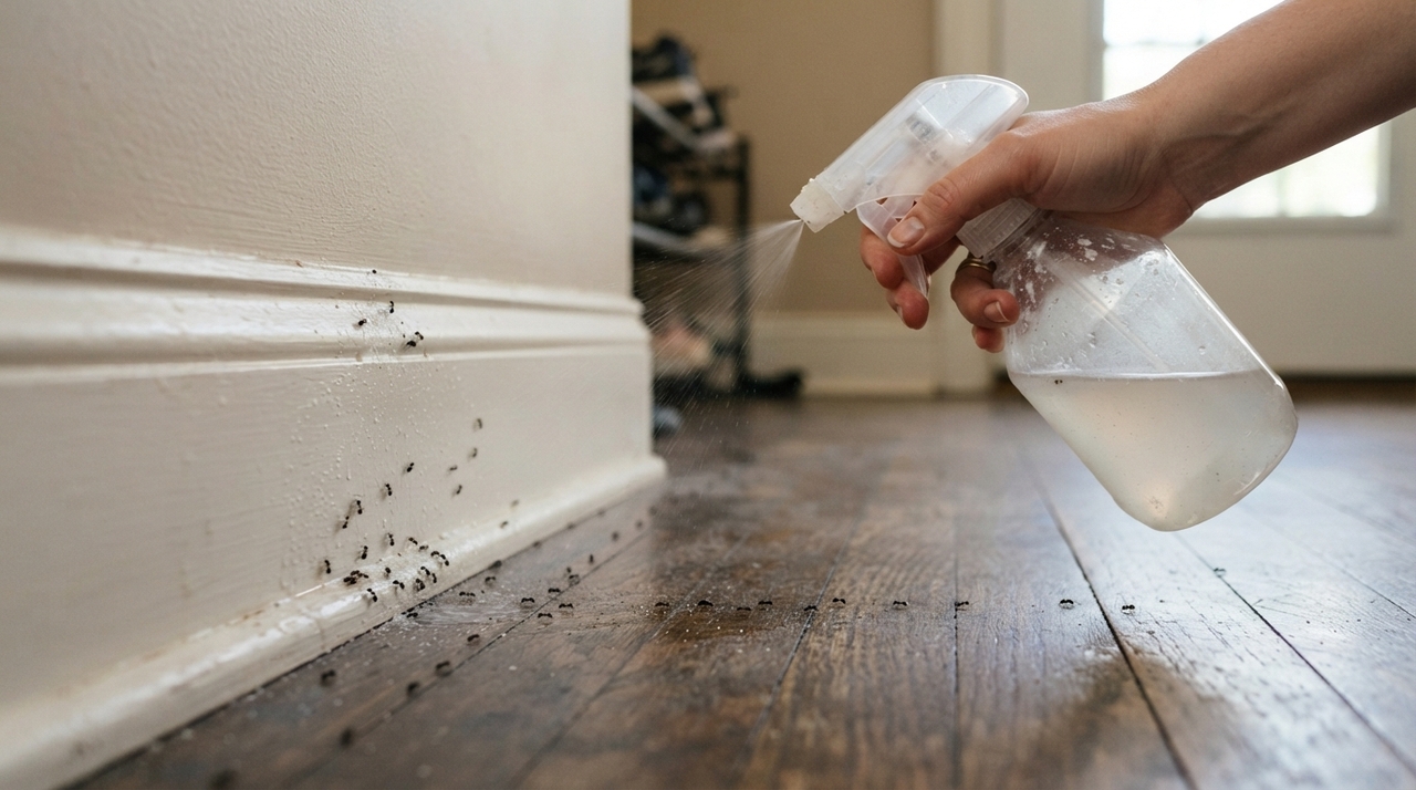 O vinagre branco possui ácido acético e um odor forte que pode interferir na orientação de alguns insetos.