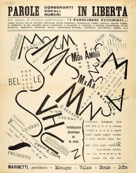 “Parole in Libertá” – Marinetti, 1915