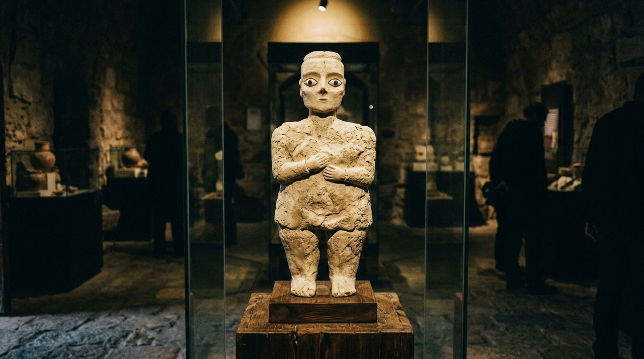 Encontradas próximo à atual cidade de Amã, na Jordânia, as estátuas de Ain Ghazal estão entre as mais antigas esculturas humanas em tamanho quase real já descobertas.