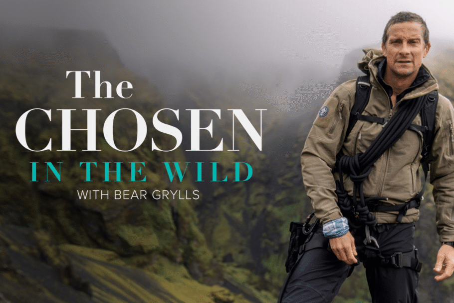 “The Chosen in the Wild with Bear Grylls” acompanha as aventuras do elenco original da série sob o comando de Bear Grylls (Imagem: Reprodução digital | Amazon Prime Video e 5&2 Studios)