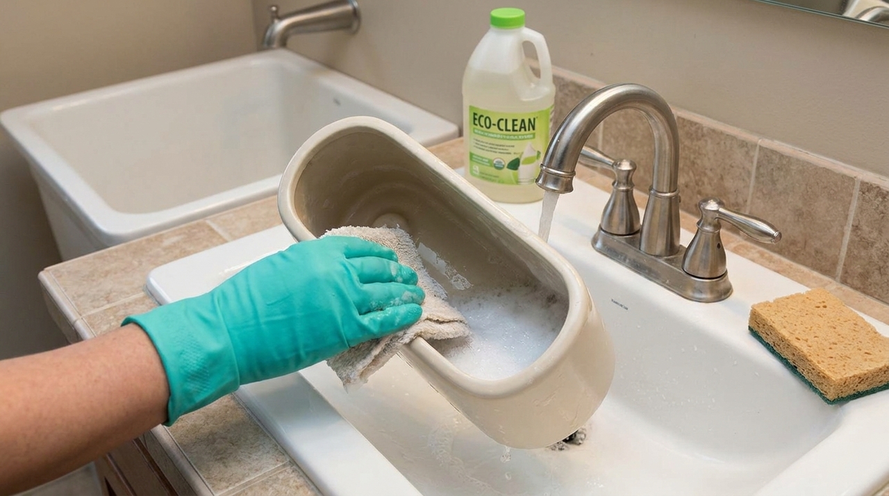 A sanita é o equipamento sanitário destinado à coleta de dejetos humanos, por isso os utensílios usados em sua limpeza devem permanecer separados de outros objetos.