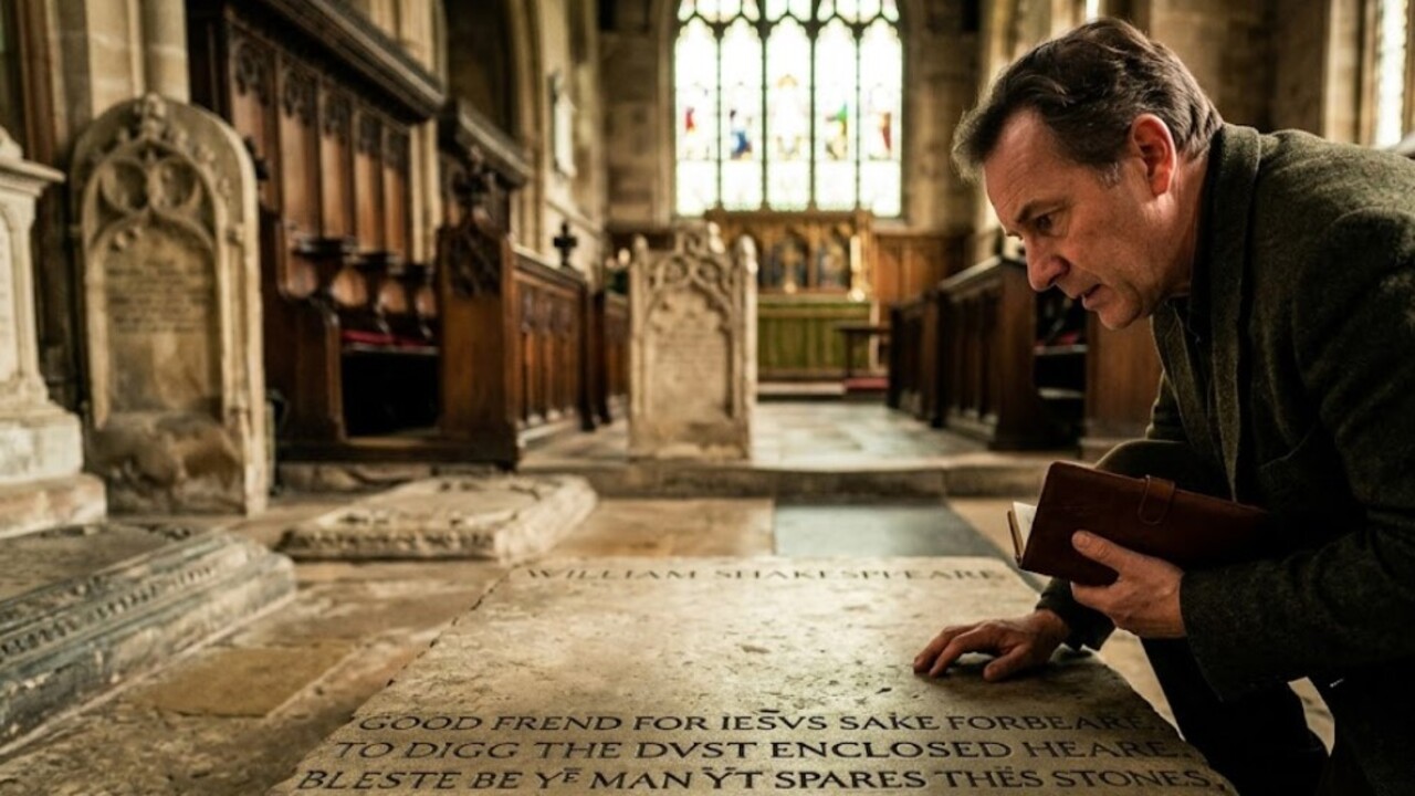 O aviso na tumba de Shakespeare continua intrigando historiadores e pesquisadores séculos após a morte do dramaturgo inglês