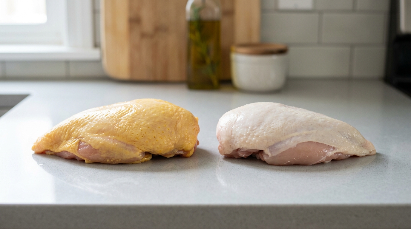 A cor externa não determina sozinha o valor nutricional, a maciez, a quantidade de gordura ou a qualidade da carne.