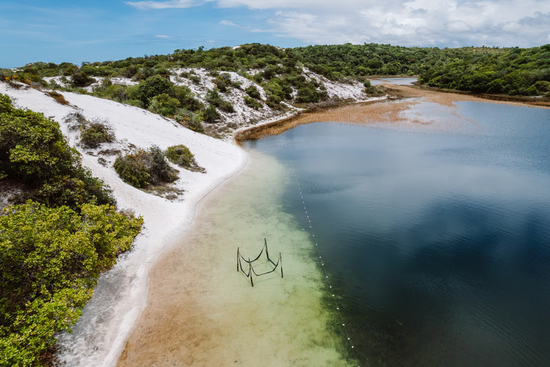 Vista da Lagoa Azul e suas dunas brancas