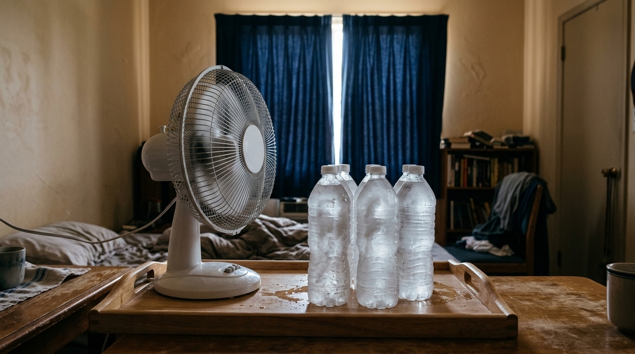 O ventilador com gelo não tem a mesma função de um ar-condicionado, que é projetado para retirar calor do ambiente de forma contínua por meio de um sistema de refrigeração