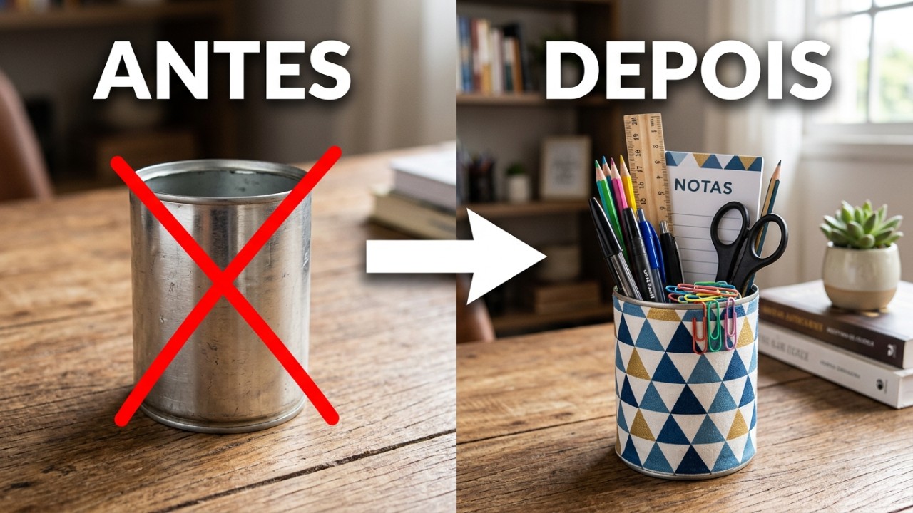 Transforme latas vazias em organizadores funcionais e decorativos para a sua casa.