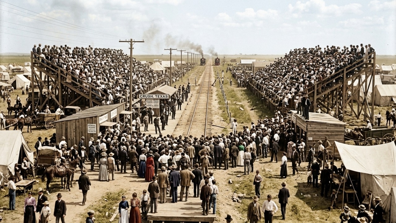 Empresa ferroviária criou cidade temporária visando vender passagens através de espetáculo.