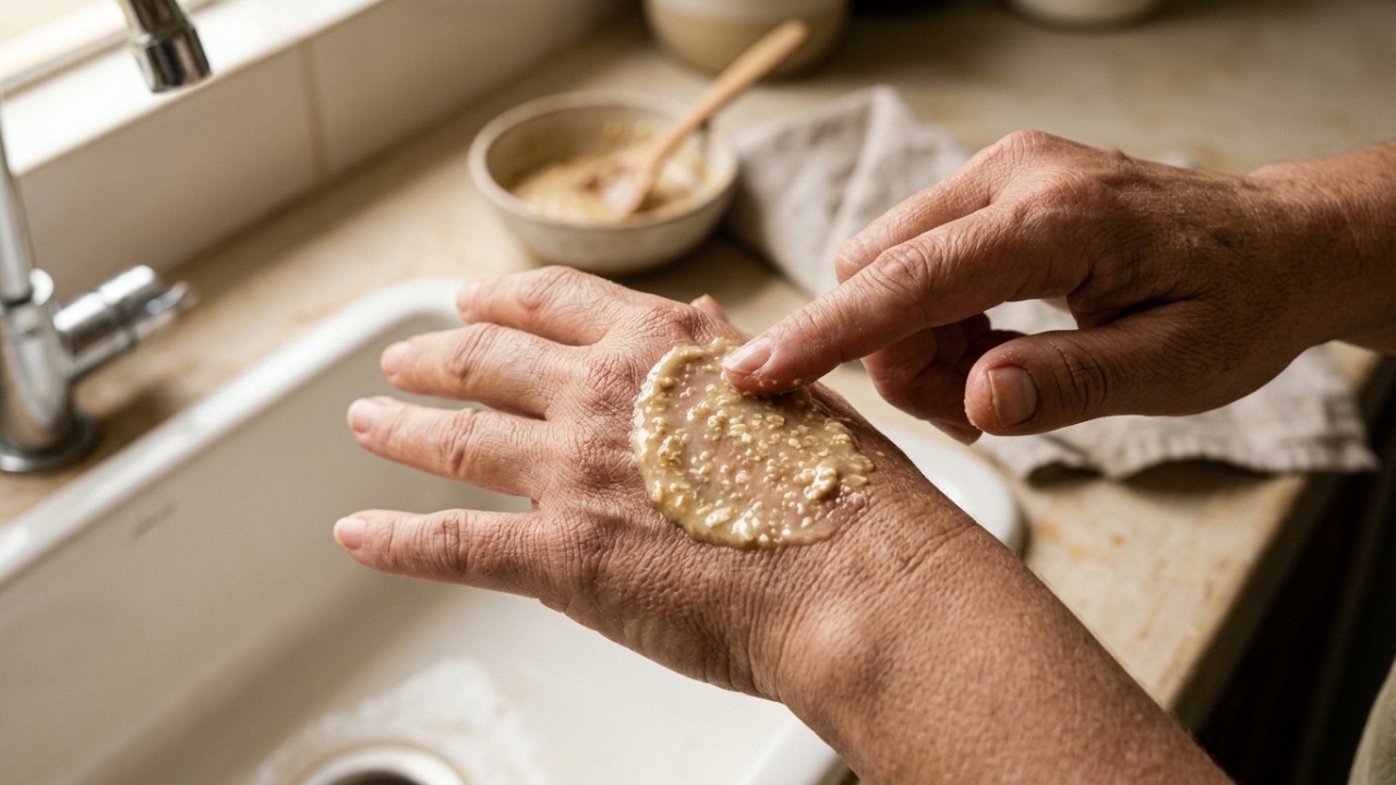 Preparações naturais simples suavizam ressecamentos específicos em mãos, cotovelos e pés.