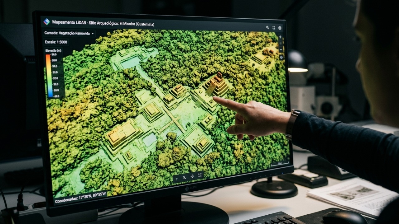 Dados LiDAR revelaram uma grande cidade maia escondida sob a floresta.