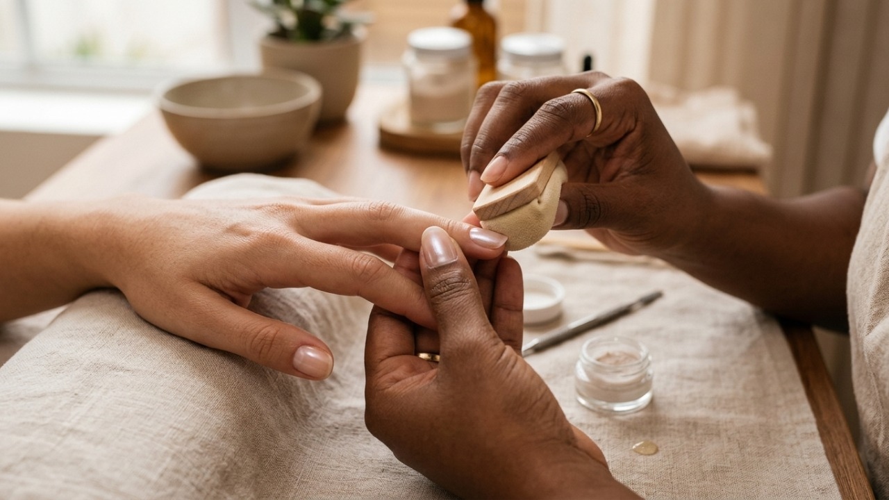 Produtos com ceras e vitaminas conferem aspecto perolado às unhas limpas.