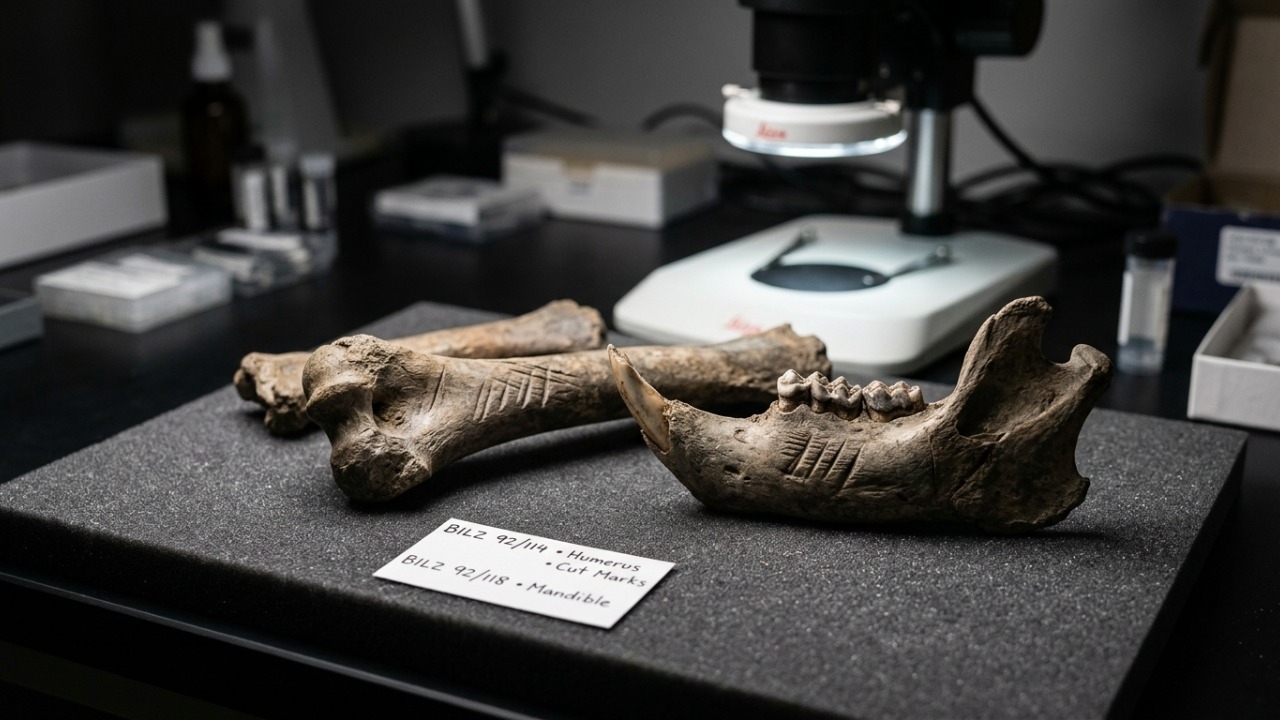 Ossos fossilizados com cortes revelaram o processamento sistemático de castores.