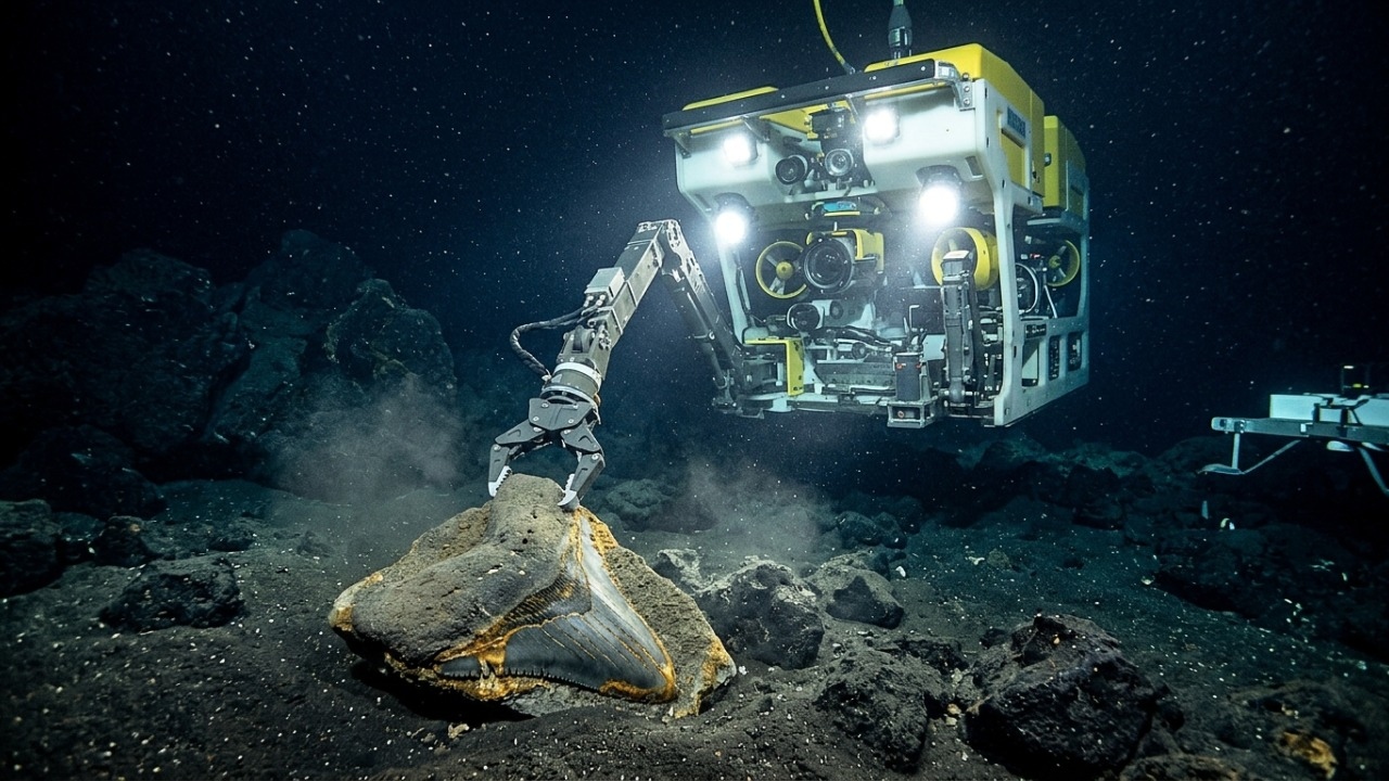 Um robô submarino recolheu a amostra em um monte submerso.