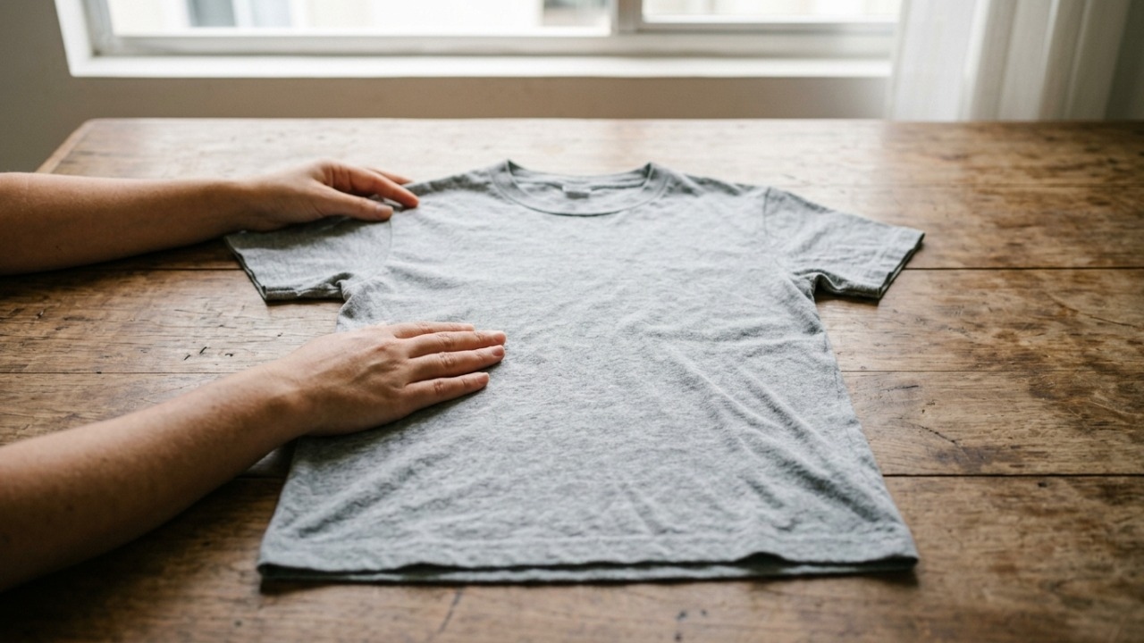 Camisetas velhas de algodão ganham utilidade prática na rotina de beleza.