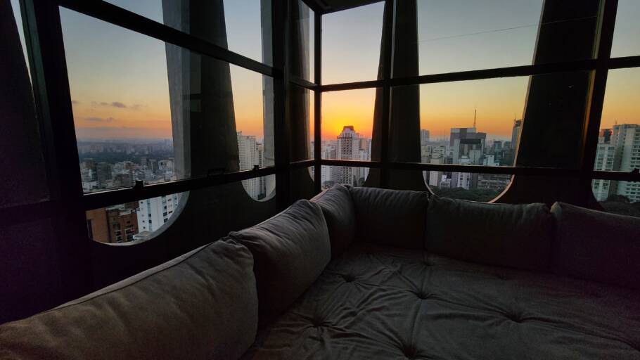 A Suíte Presidencial oferece uma vista de 180º da capital paulista