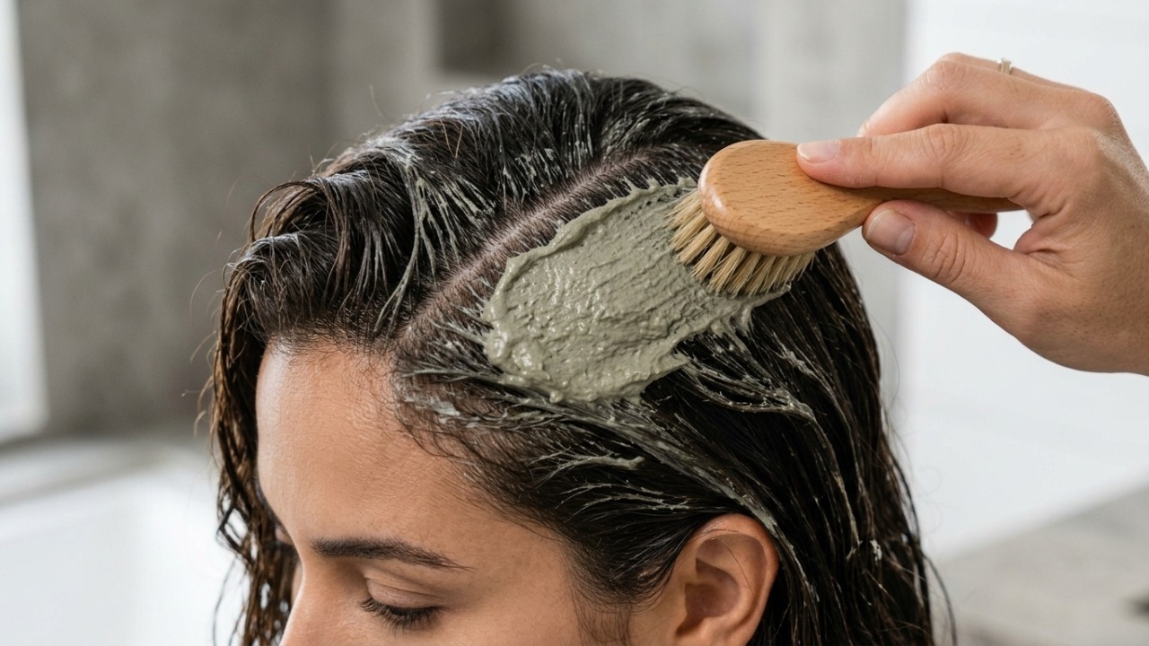 Argiloterapia capilar limpa profundamente e purifica o couro cabeludo de forma natural.
