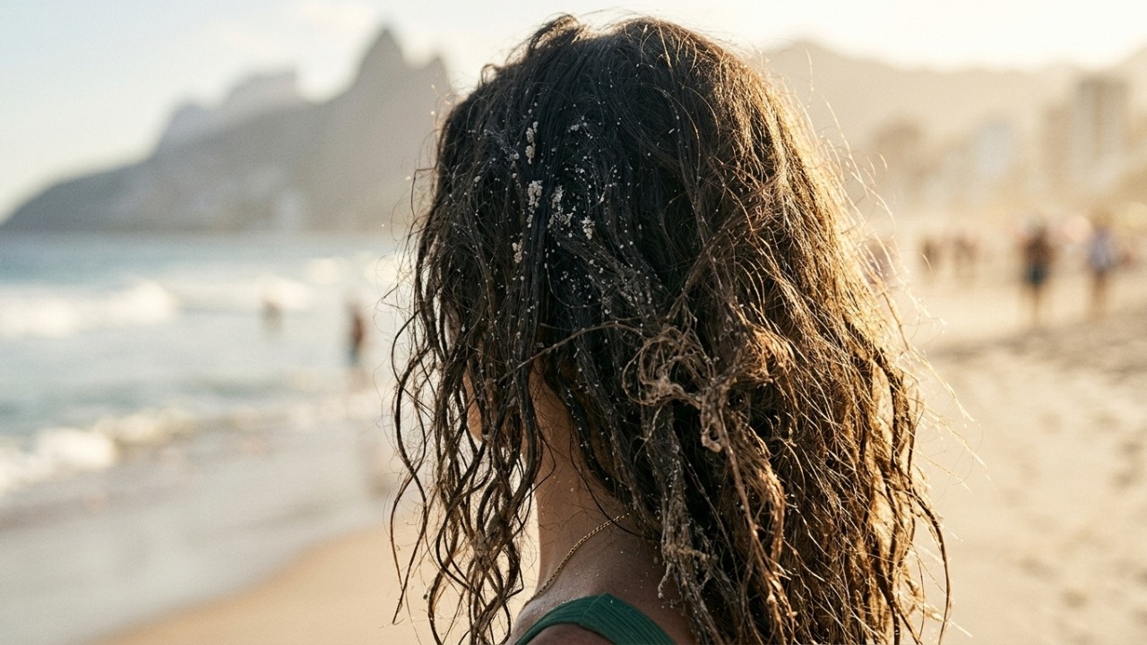 Ação combinada de sol, sal e vento intensifica ressecamento capilar profundo.
