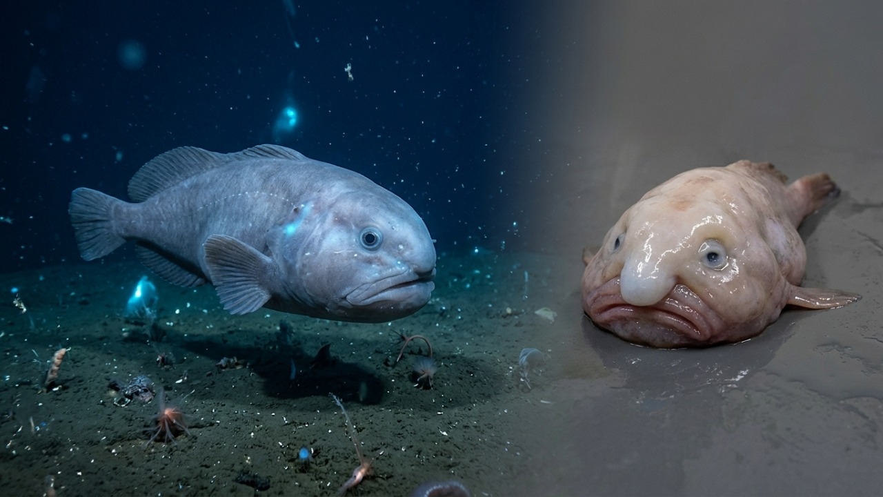 Fotografias na superfície mostram o peixe profundamente alterado pela falta de pressão.
