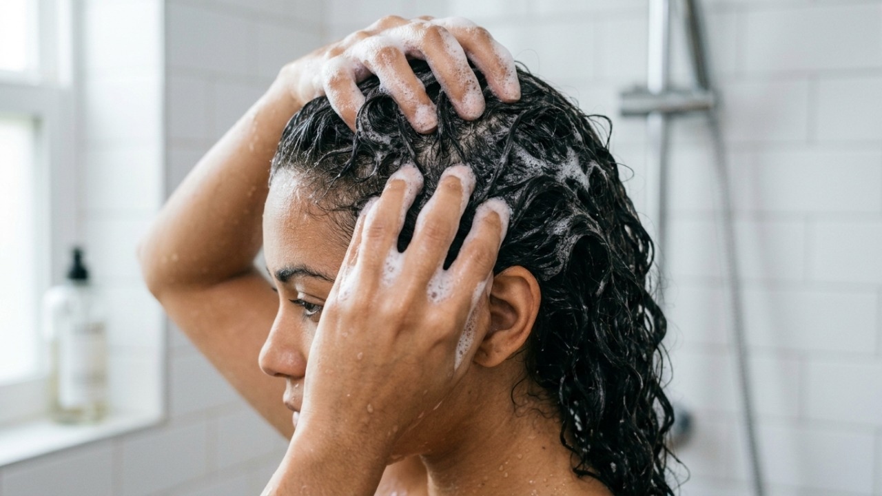 Concentrar o shampoo no couro cabeludo promove uma higienização correta.