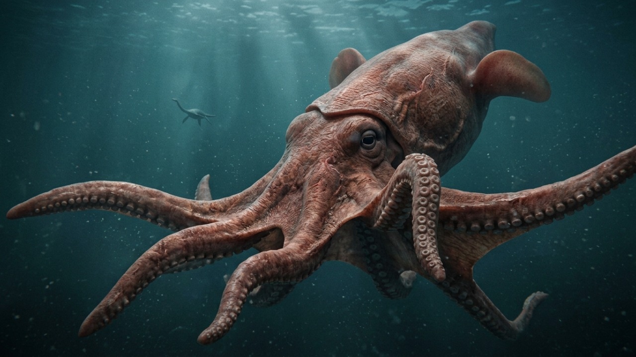 Nanaimoteuthis haggarti superava lulas gigantes e rivalizava com os maiores predadores marinhos.