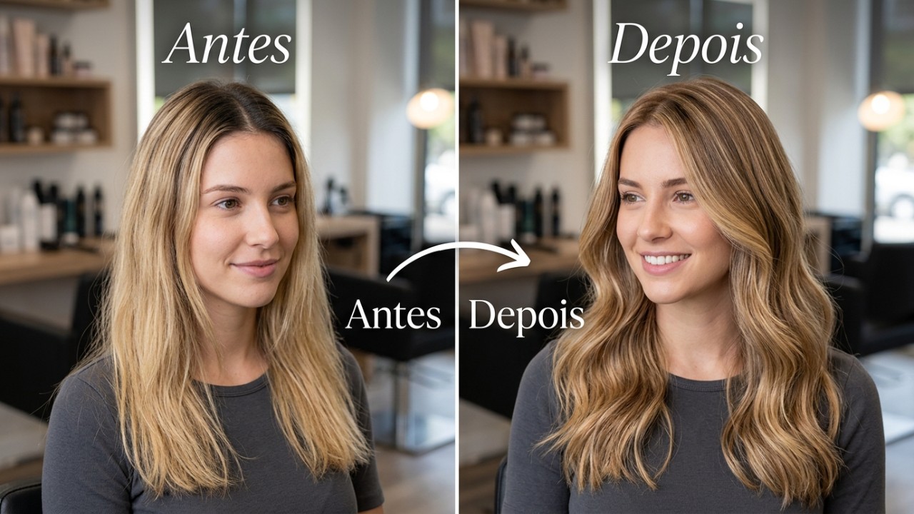 Mechas estratégicas criam uma transição suave que valoriza a beleza autêntica dos cabelos.