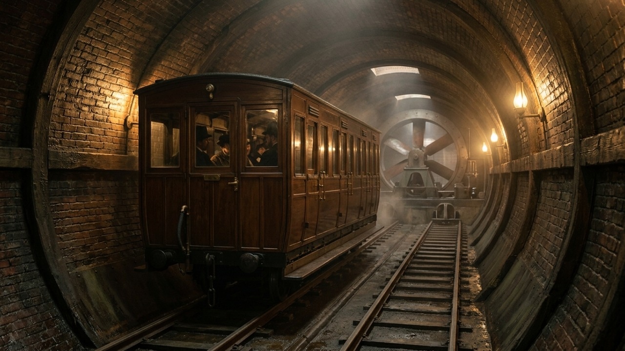 Em 1864, Londres testou um trem movido apenas pela pressão do ar.