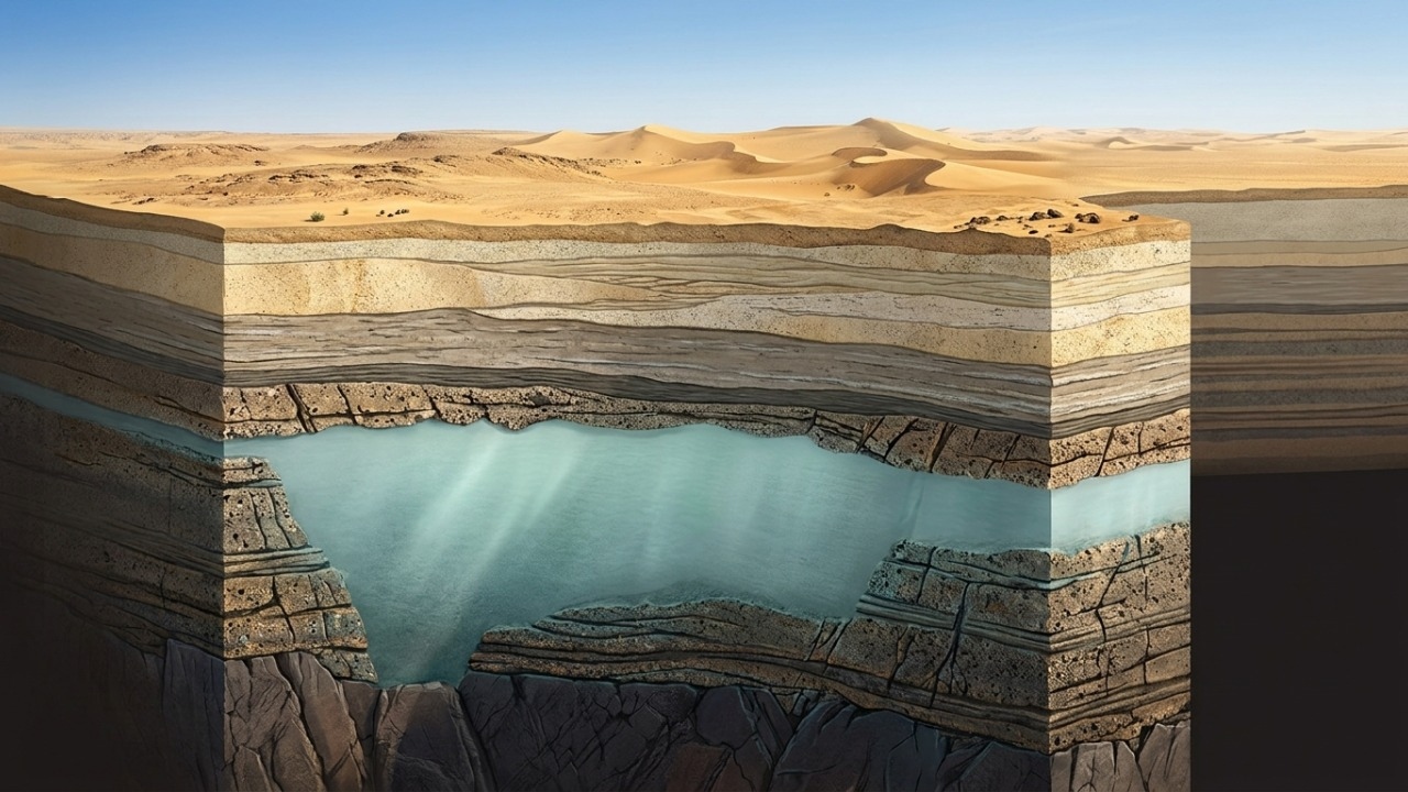 Formação subterrânea ancestral preserva volumes gigantescos de água isolados desde eras glaciais.